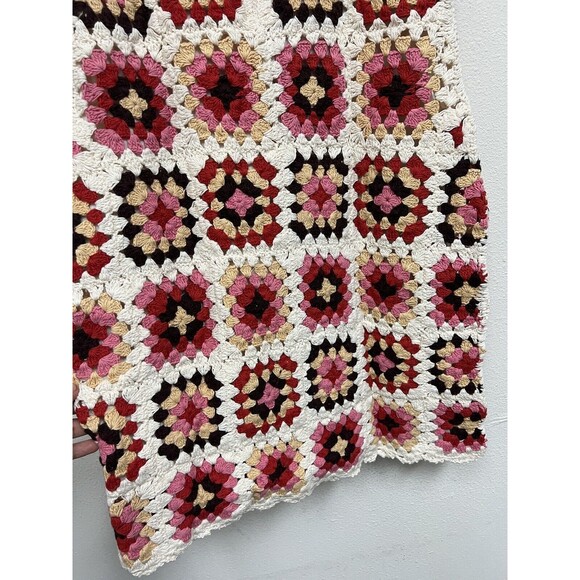 $199 Lucky Brand Granny Square Crochet Dress Knit Colorful/Cream Medium - Picture 12 of 16
